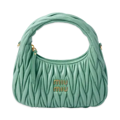 MIUMIU Wander Matelasse Nappa Leather Hobo Bag "Salvia Green"