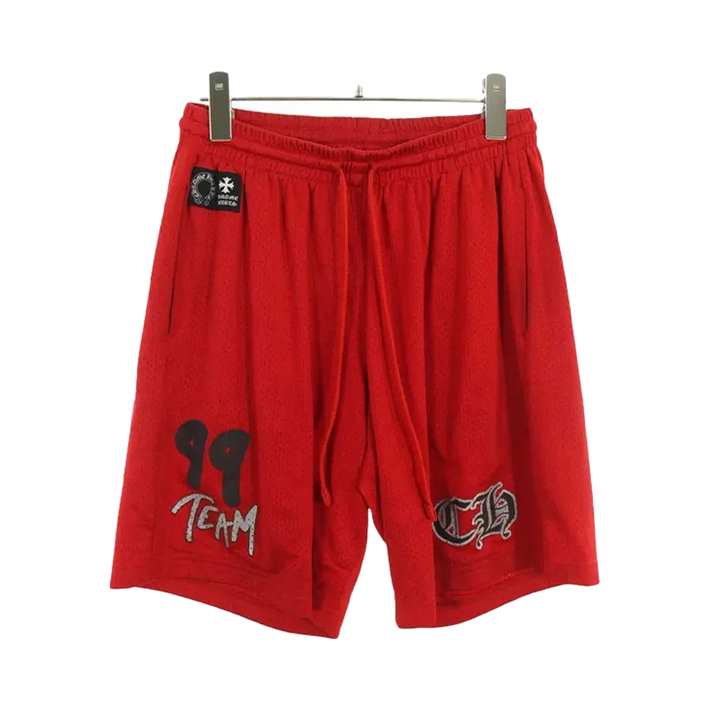 Chrome Hearts Matty Boy Team Print Mesh Half Pants "Red"