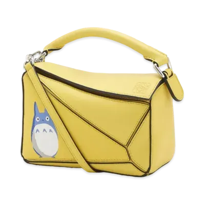 LOEWE x My Neighbor Totoro Mini Puzzle Bag In Classic Calfskin "Yellow"