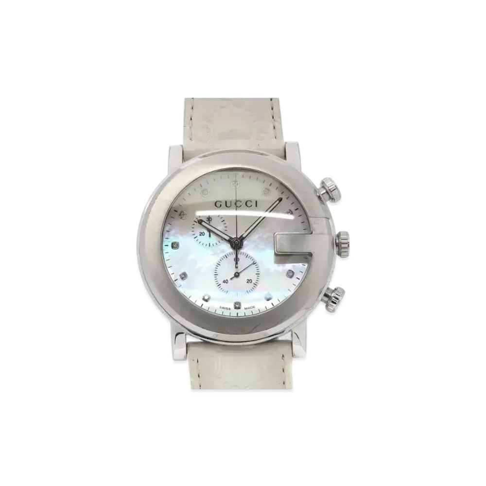 GUCCI G Chrono 11P Diamond "White/Stainless Steel"