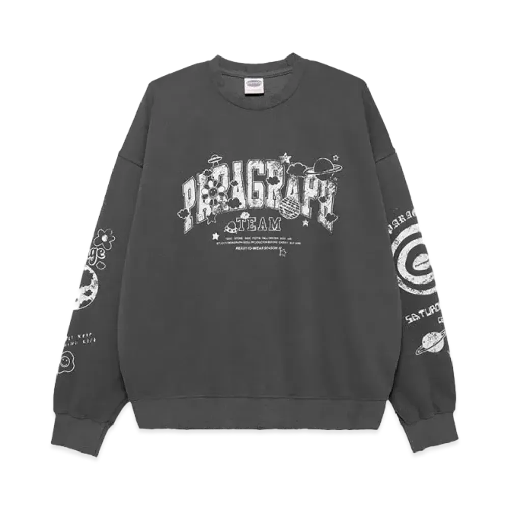 Paragraph Damaged Happy Smile Crew "Charcoal"