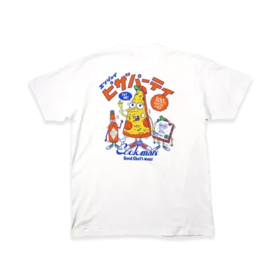 COOKMAN Short Sleeve T-Shirt TM Paint Enjoy Pizza Party "White"