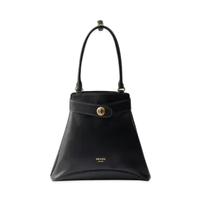 PRADA Etude Medium Leather Tote Bag "Black"