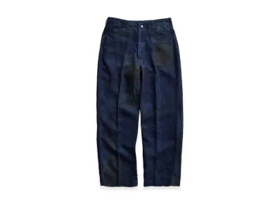 NICENESS N.Morley Printed Canvas Frisco Trousers "Indigo"