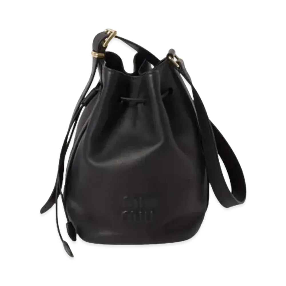 MIUMIU Leather Bucket Bag "Black"