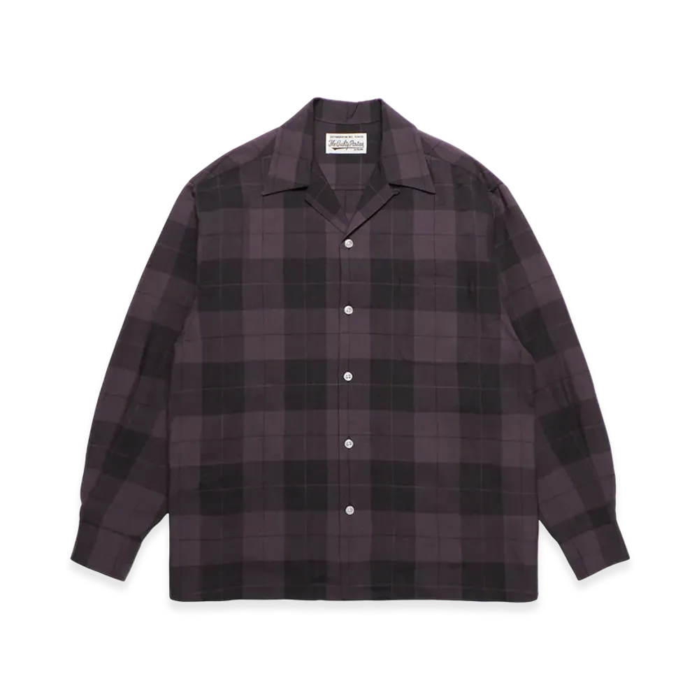 WACKO MARIA Check Open Collar Shirt "Purple"