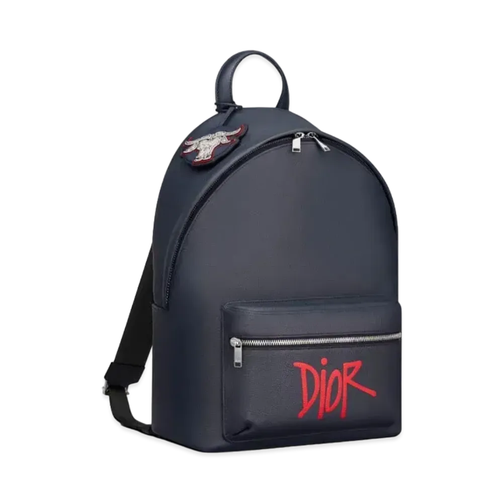 Dior x Shawn Stussy Logo Rider Backpack "Navy"