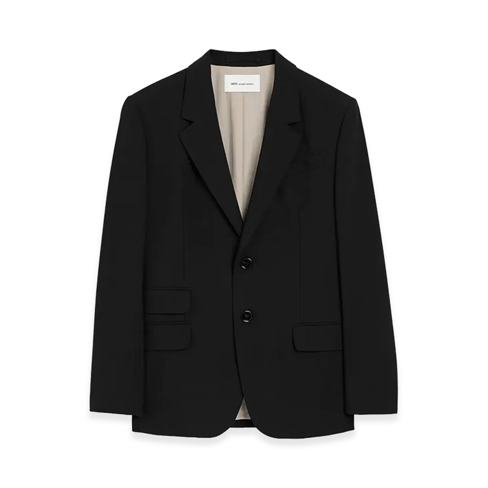 AMI PARIS New Wool Straight Single Breasted Jacket "Black"