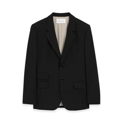 AMI PARIS New Wool Straight Single Breasted Jacket "Black"