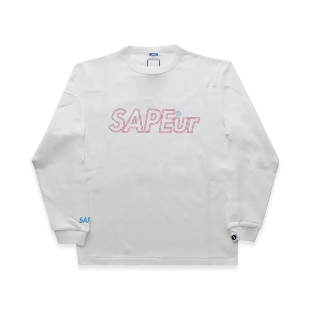 SAPEur Kid's Neon Logo L/S Tee "White"