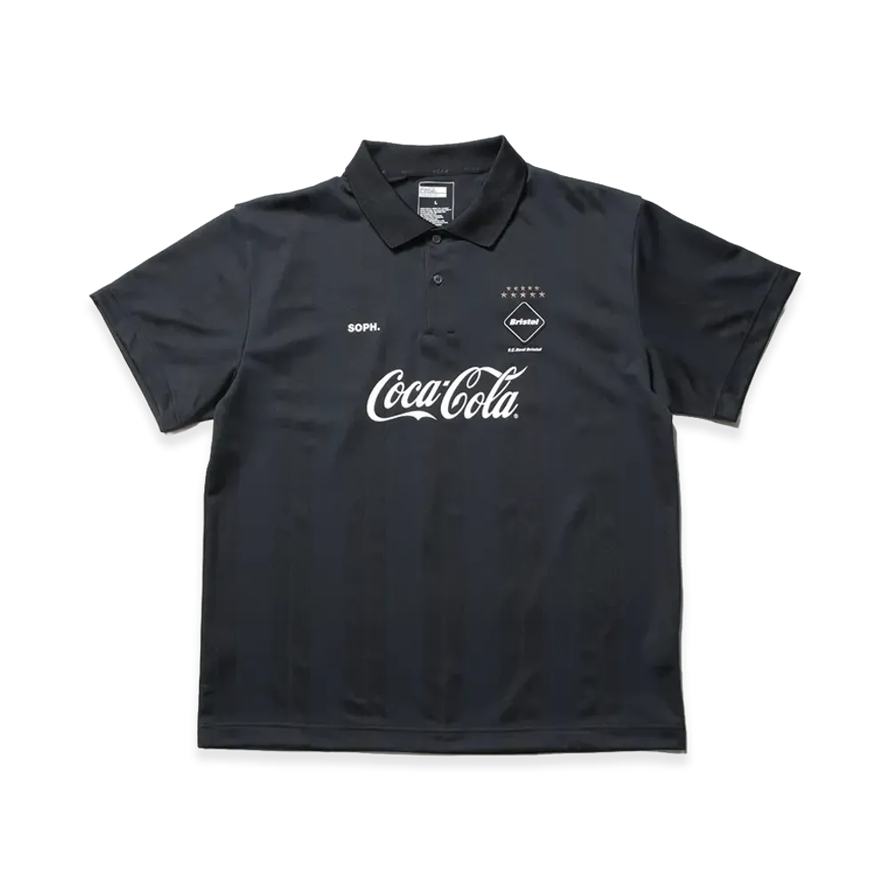 F.C.Real Bristol x Coca-Cola Weave Stripe S/S Polo "Black"