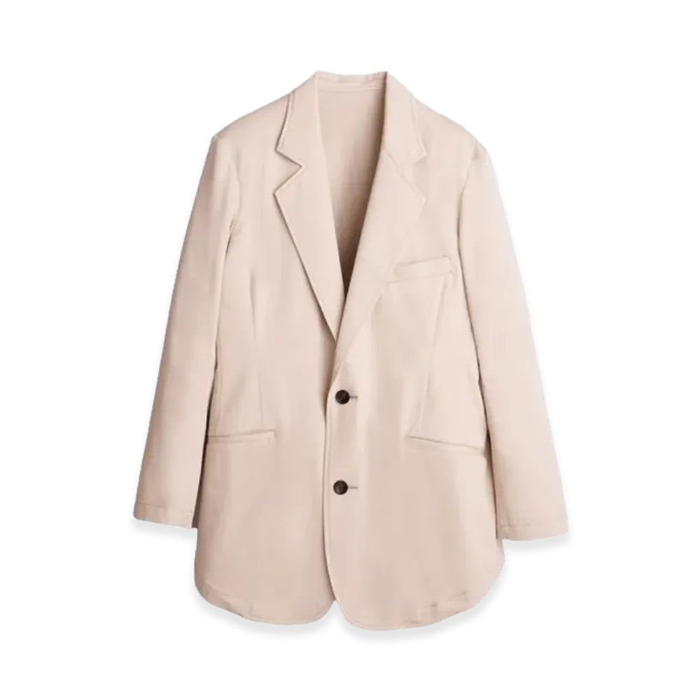 sulvam Contrast Stitch Darted Jacket "Beige"
