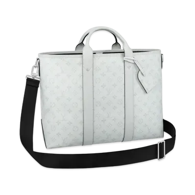 Louis Vuitton Weekend Tote NM Monogram and Taiga Leather "Optic White"