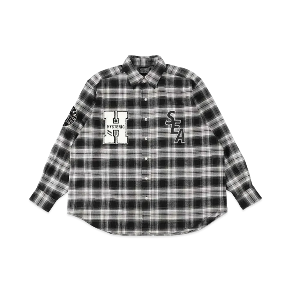 WIND AND SEA x HYSTERIC GLAMOUR Check Shirt "Black"