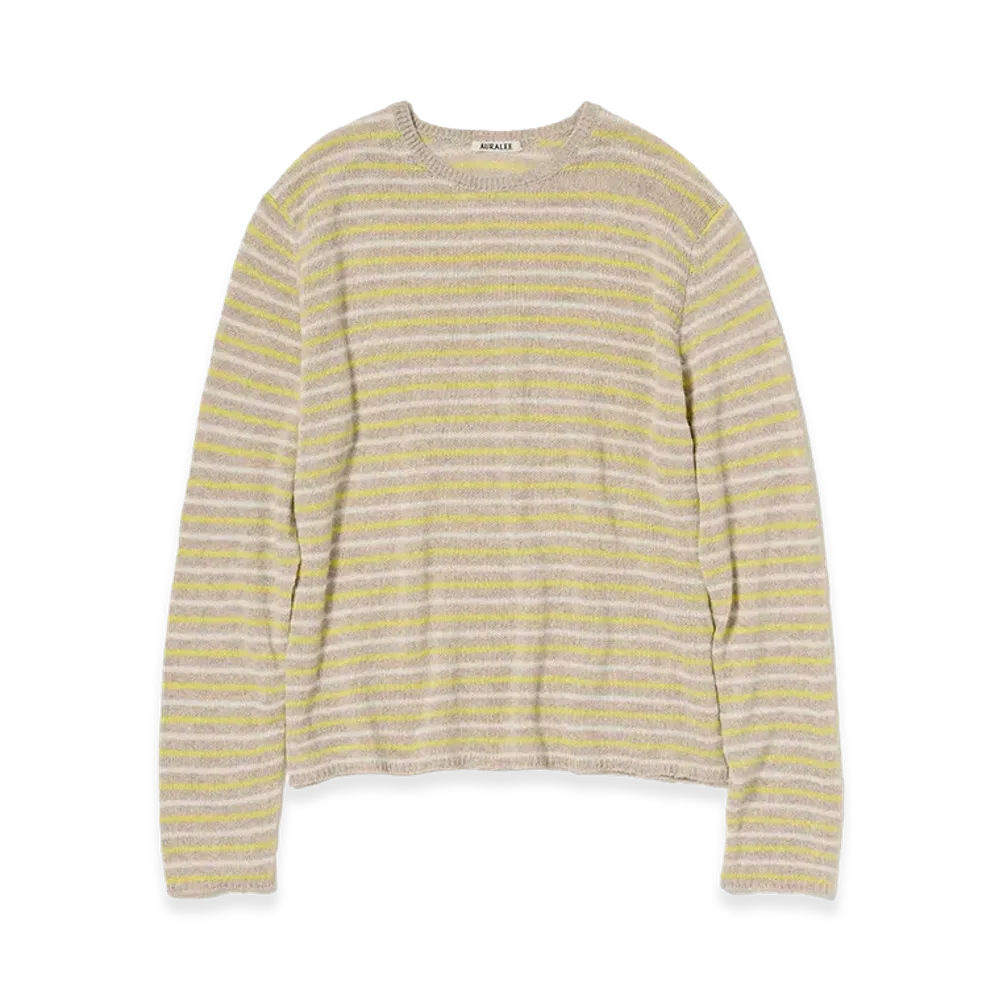 AURALEE Summer Cashmere Knit P/O "Beige/Yellow"
