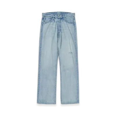 AURALEE Faded Selvedge Light Denim Pants "Light Indigo"