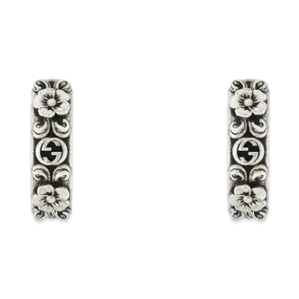 GUCCI Interlocking G & Flower Element Earrings