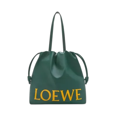 LOEWE Flamenco Logo Tote in Nappa Calfskin "Evergreen"