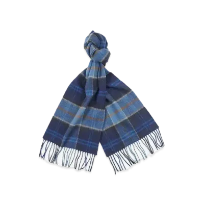 Barbour Wool / Cashmere Tartan Scarf "Navy"