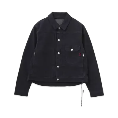 mastermind JAPAN W R Denim Trucker Jacket "Black"