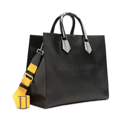 Dolce&Gabbana Design Logo Shopping Bag Calfskin Laser Root Logo "Black"