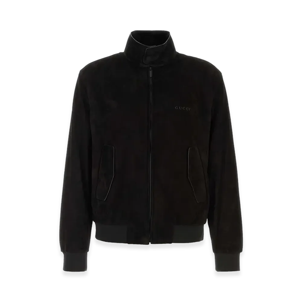 GUCCI Suede Bomber Jacket "Black"