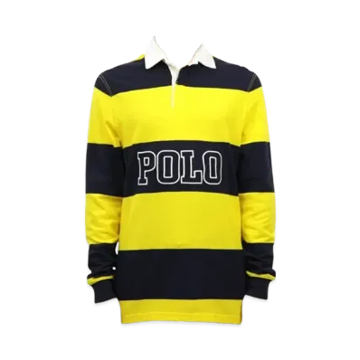 Polo Ralph Lauren Striped Cotton Rugby Shirt "Navy/Yellow"