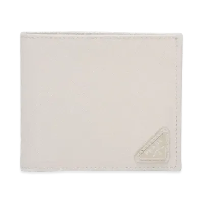 PRADA Saffiano Triangle Wallet "Chalk White"