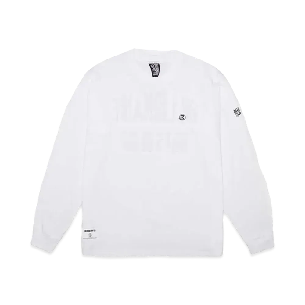 BILLIONAIRE BOYS CLUB EMBROIDERED LOGO COTTON L/S T-SHIRT B "WHITE"
