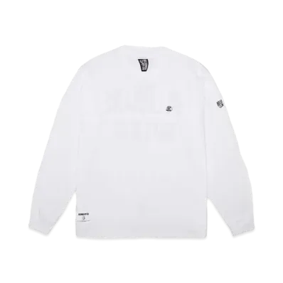 BILLIONAIRE BOYS CLUB EMBROIDERED LOGO COTTON L/S T-SHIRT B "WHITE"