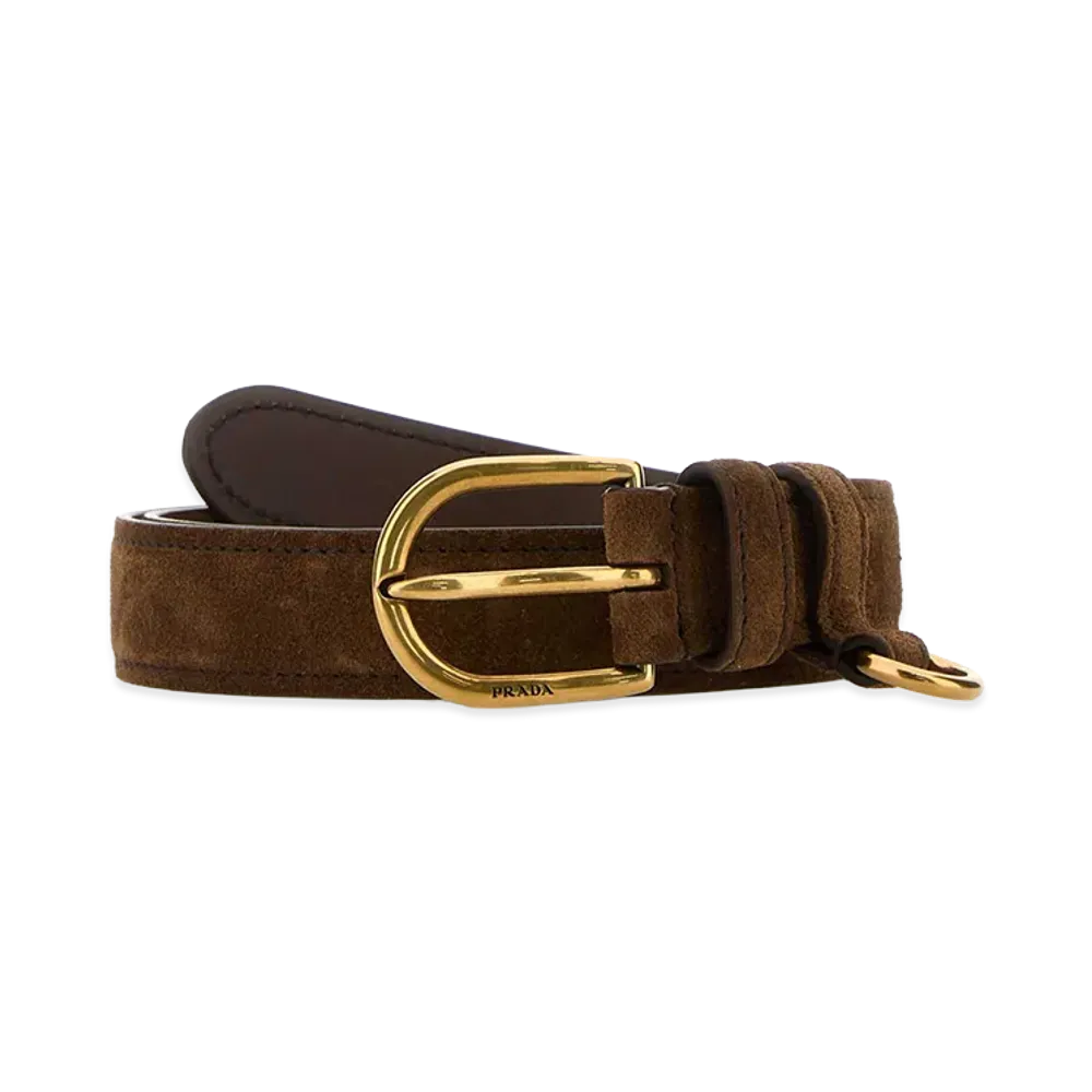PRADA Women's Suede Belt "Brown"