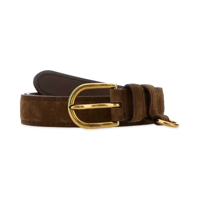 PRADA Women's Suede Belt "Brown"