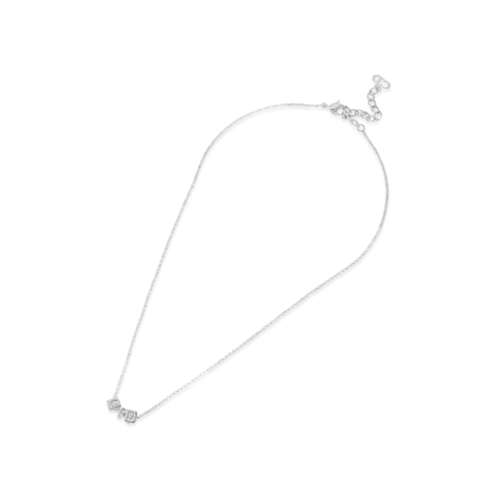 Dior CD Logo Cube Necklace "Silver"