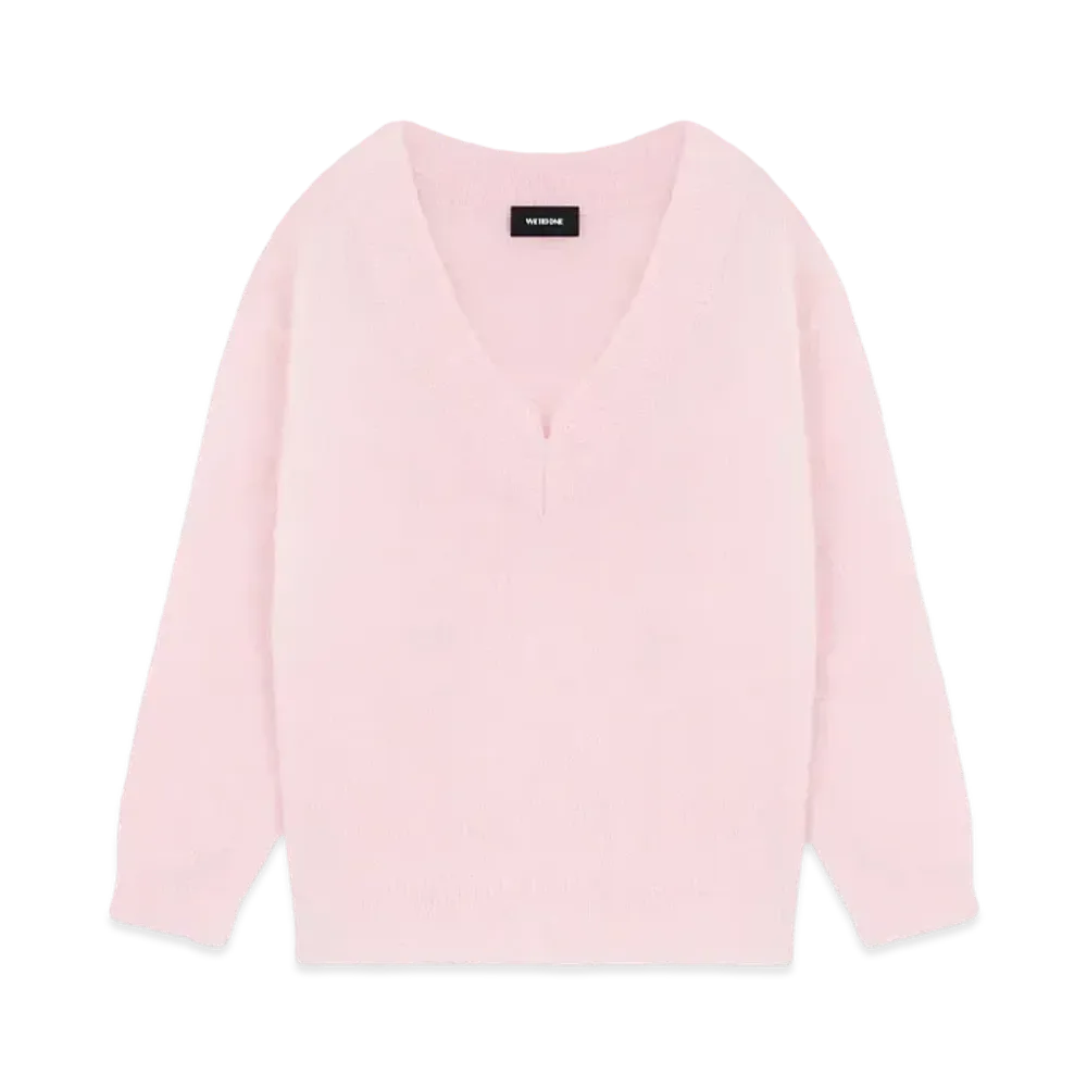 WE11DONE Mohair Knit Sweater "Light Pink"