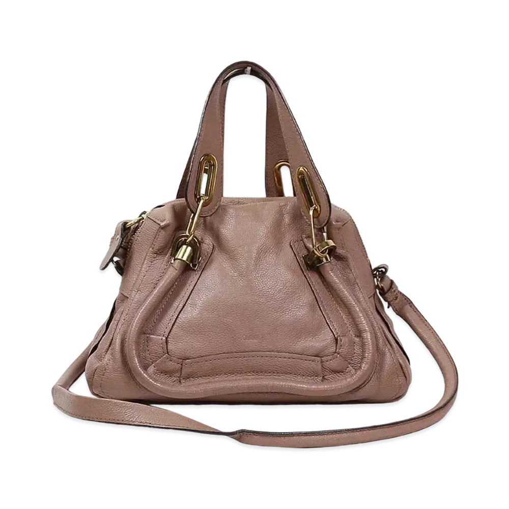 Chloe Paraty Leather 2WAY Bag "Pinkbeige"