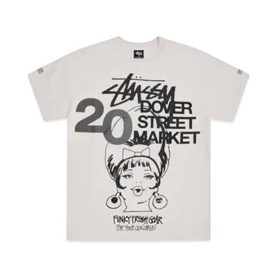 Dover Street Market London (DSML) x Stussy 20th Anniversary T-Shirt "White"