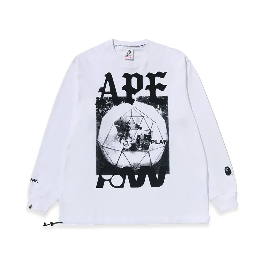 A BATHING APE x KAZUKI KURAISHI Ape Paw Geo L/S Tee "White"
