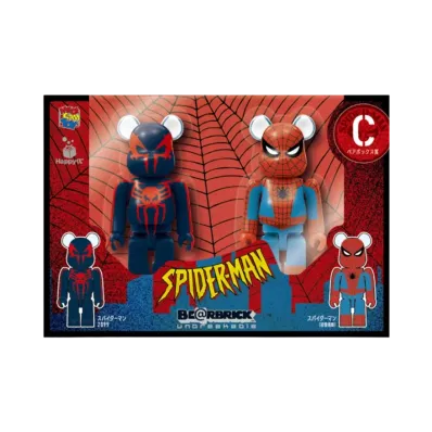 Bearbrick x Marvel SPIDER-MAN Happy Lottery Pair Box Award Spider Man 2099 & Spider-Man (First Appearance) 100%