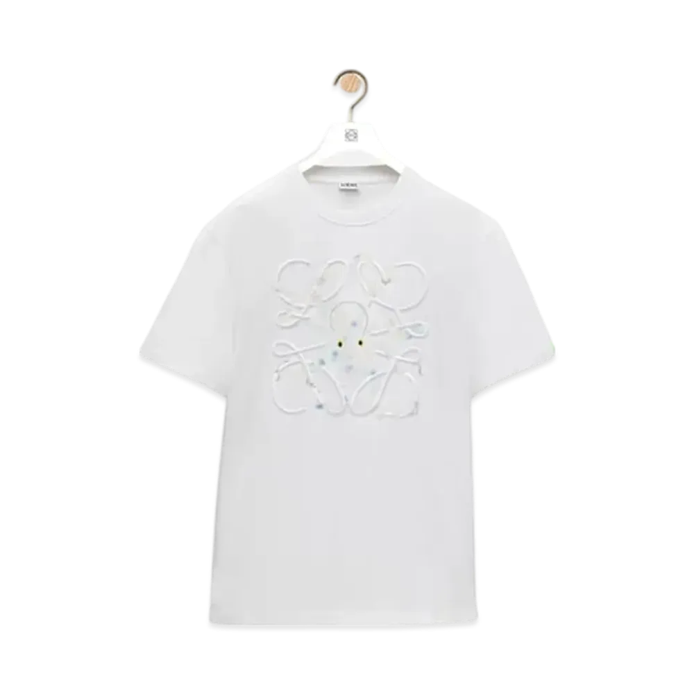 LOEWE Men's Relaxed Fit T-Shirt in Cotton "White"