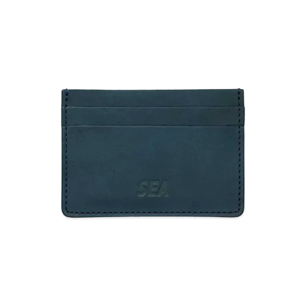 WIND AND SEA Sea Leather Flat Card Holder "M Blue"