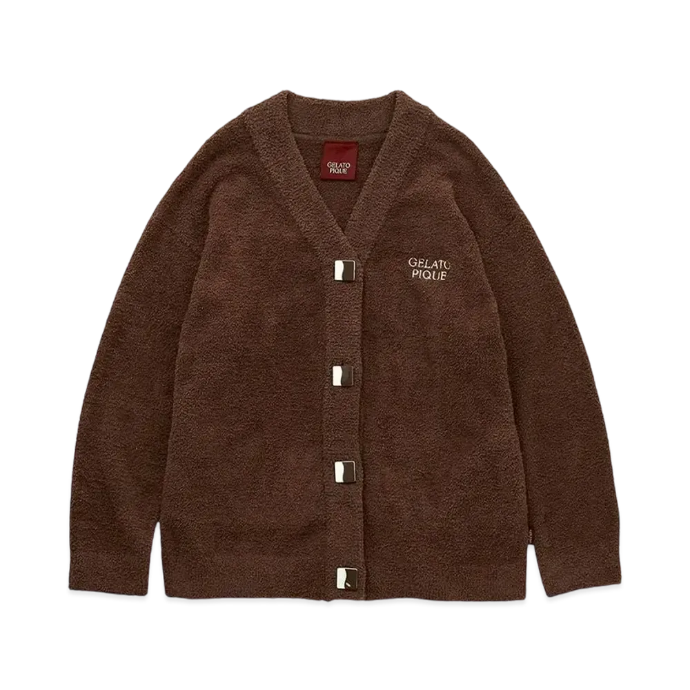 GELATO PIQUE Valentine Baby Moco Chocolate Button Cardigan "Brown"