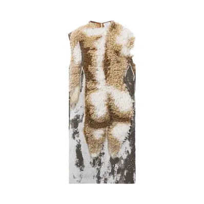 Alexander McQUEEN Sculpted Bum Jacquard Dress "Ecru"