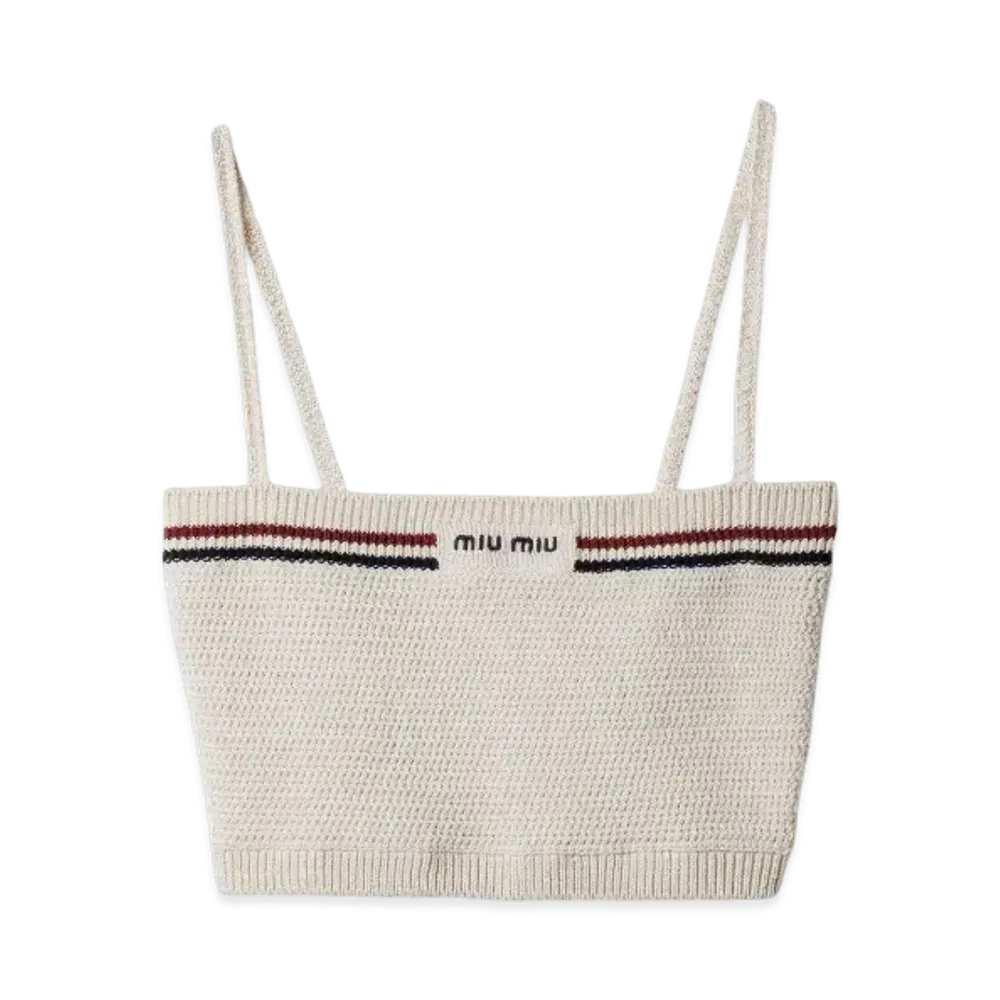 MIUMIU Women's Cotton Knit Top "Natural"