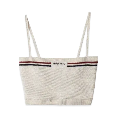 MIUMIU Women's Cotton Knit Top "Natural"