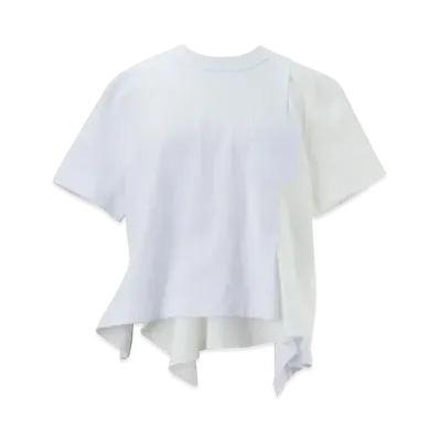 sacai Dungaree x Cotton Jersey T-Shirt "White/Off White"