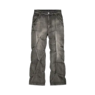 WE11DONE Crinkled Denim Pants "Black"