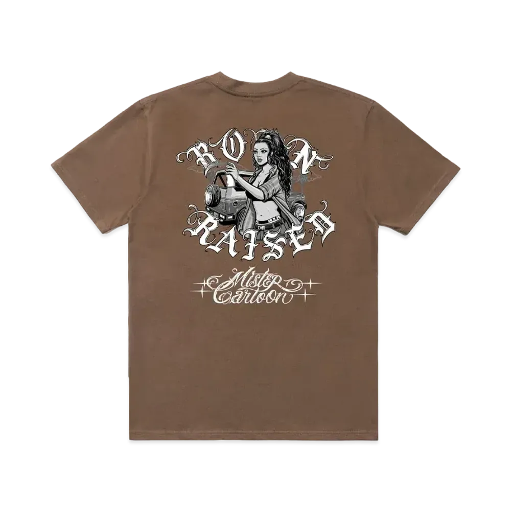 Born x Raised x Mister Cartoon Homegirl Rocker Tee "Walnut"