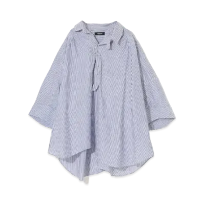 UNDERCOVER Cotton Linen Big Shirt "Navy St"