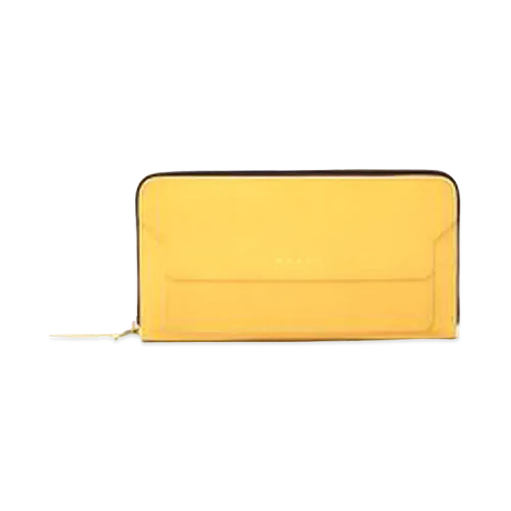 Marni Rectangular Zip Around Wallet in Coloured Saffiano Leather "Mono"