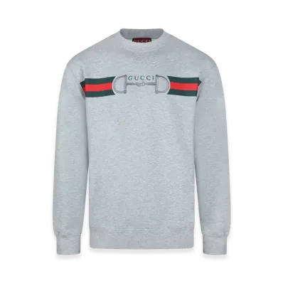 GUCCI Web Ribbon And Horsebit Sweatshirt "Gray"